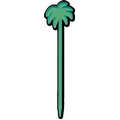 4" Palm Tree Stock Beverage & Sandwich Pick